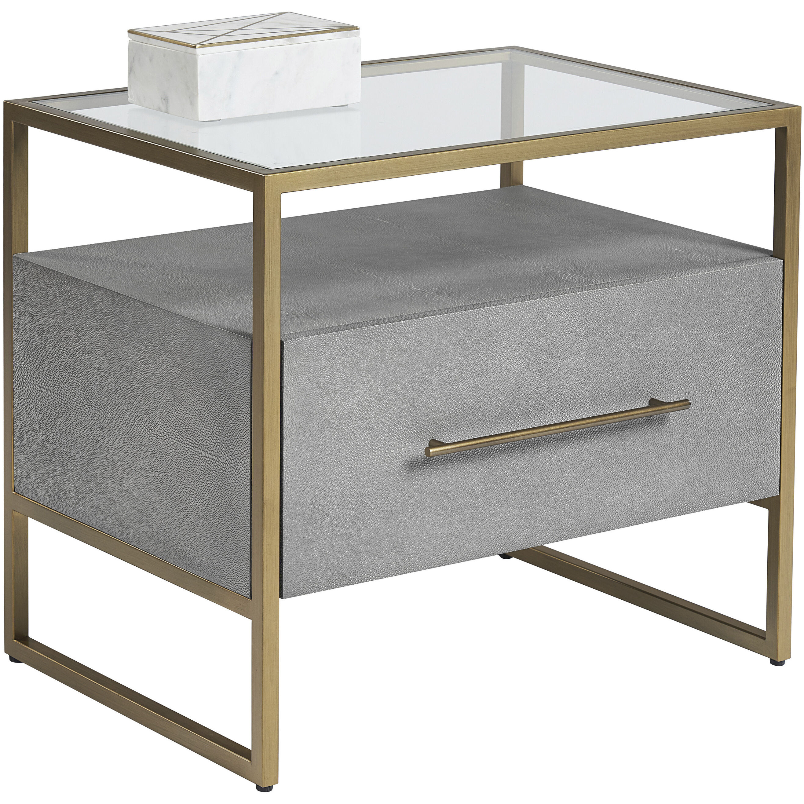 Venice 25.25 X 22.5 inch Grey Shagreen Night Stand